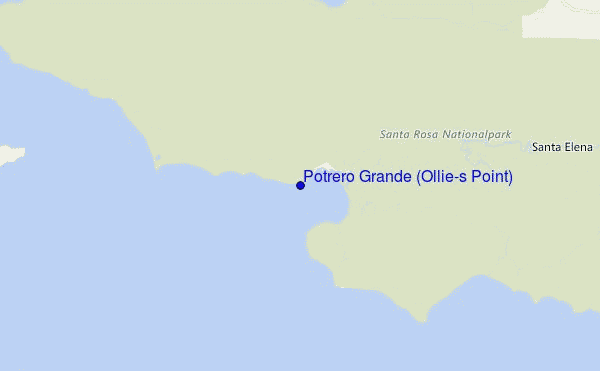 mapa de localização de Potrero Grande (Ollie's Point)