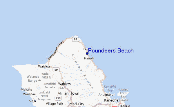 Poundeers Beach Location Map