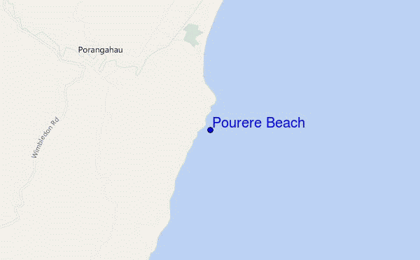 mapa de localização de Pourere Beach