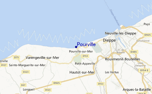 mapa de localização de Pourville