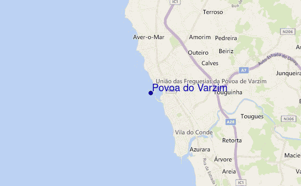 mapa de localização de Povoa do Varzim