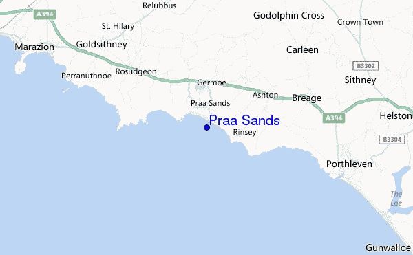 mapa de localização de Praa Sands