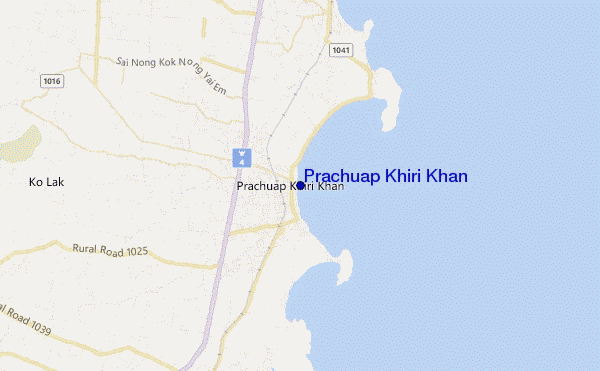 mapa de localização de Prachuap Khiri Khan