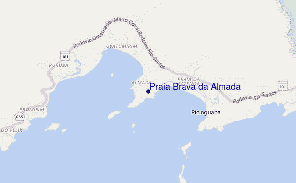 mapa de localização de Praia Brava da Almada