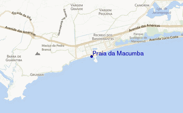 mapa de localização de Praia da Macumba
