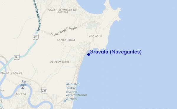 mapa de localização de Gravatá (Navegantes)