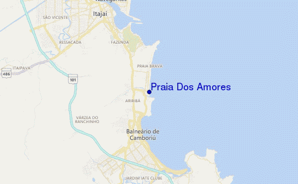 mapa de localização de Praia Dos Amores