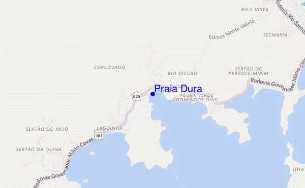 mapa de localização de Praia Dura