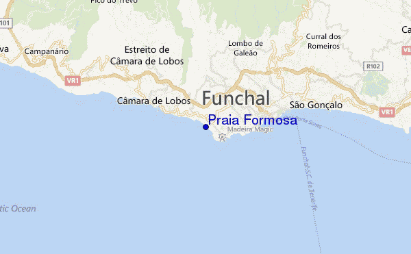 mapa de localização de Praia Formosa