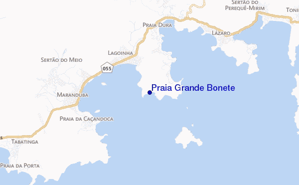 mapa de localização de Praia Grande Bonete