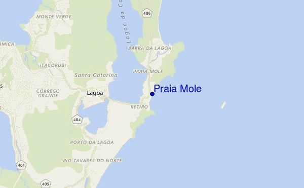 mapa de localização de Praia Mole