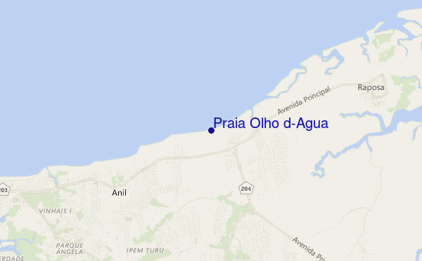 mapa de localização de Praia Olho d'Agua
