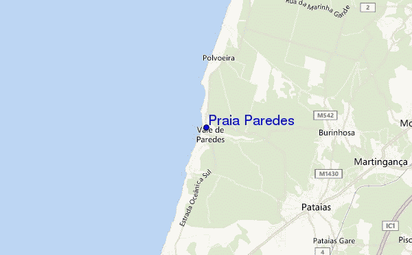 mapa de localização de Praia Paredes