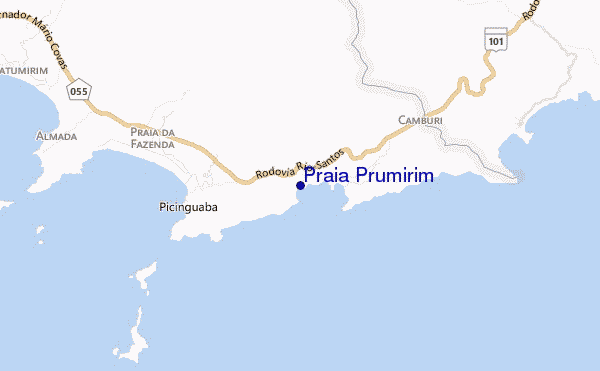 mapa de localização de Praia Prumirim