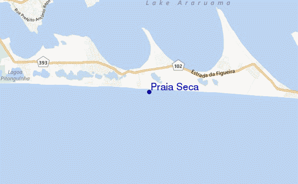 mapa de localização de Praia Seca
