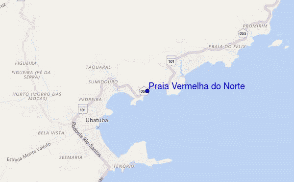 mapa de localização de Praia Vermelha do Norte