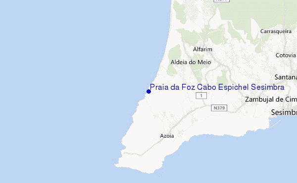 mapa de localização de Praia da Foz Cabo Espichel Sesimbra