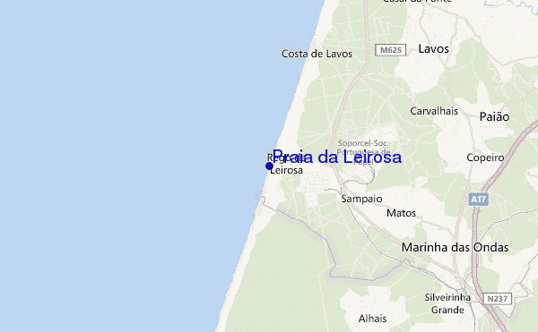 mapa de localização de Praia da Leirosa