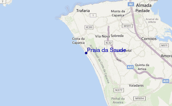 mapa de localização de Praia da Saude