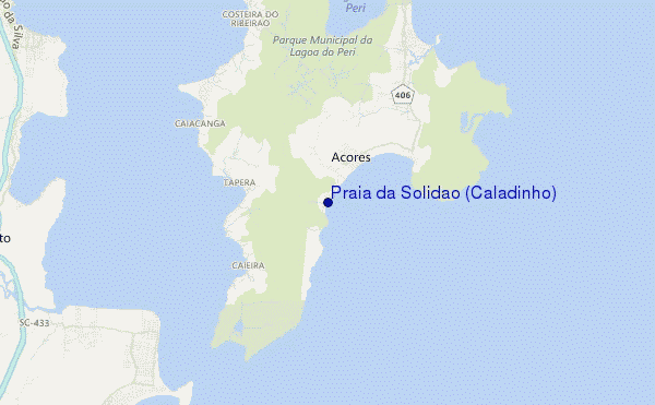 mapa de localização de Praia da Solidao (Caladinho)