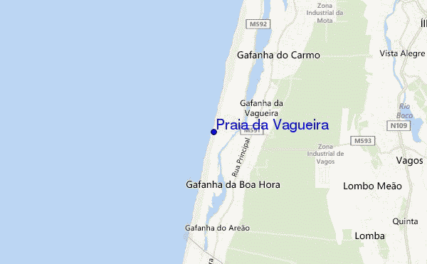 mapa de localização de Praia da Vagueira