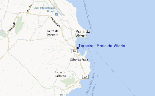 mapa de localização de Terceira - Praia da Vitoria