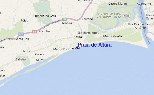 mapa de localização de Praia de Altura