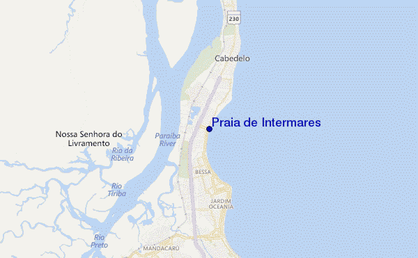 mapa de localização de Praia de Intermares