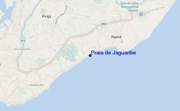 mapa de localização de Praia de Jaguaribe