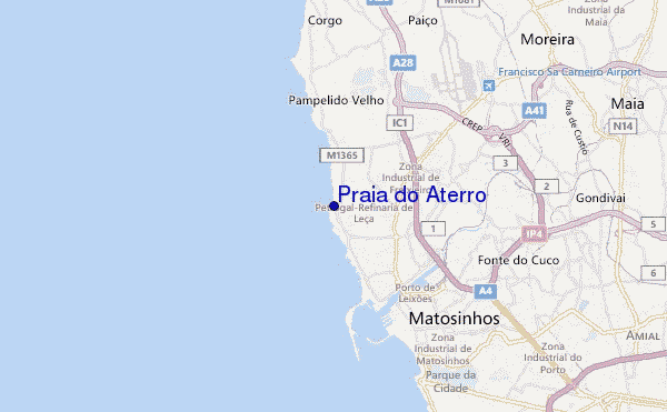 mapa de localização de Praia do Aterro