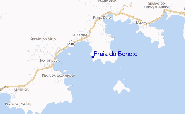 mapa de localização de Praia do Bonete