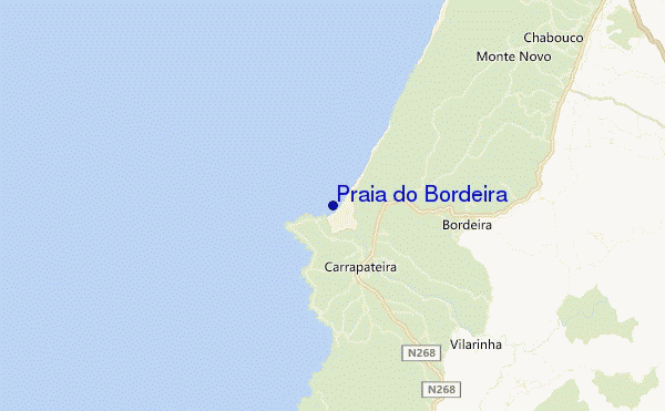 mapa de localização de Praia do Bordeira