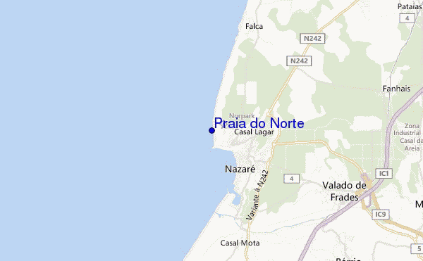 mapa de localização de Praia do Norte