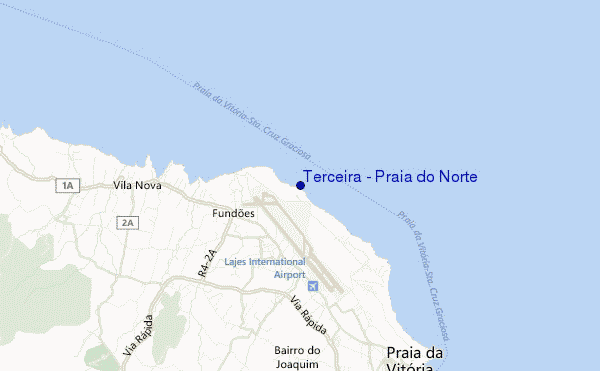 mapa de localização de Terceira - Praia do Norte