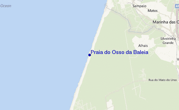 mapa de localização de Praia do Osso da Baleia