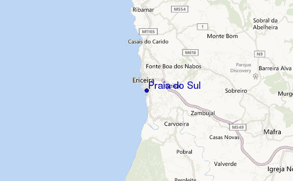 mapa de localização de Praia do Sul