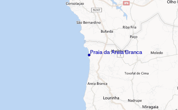 mapa de localização de Praia da Areia Branca