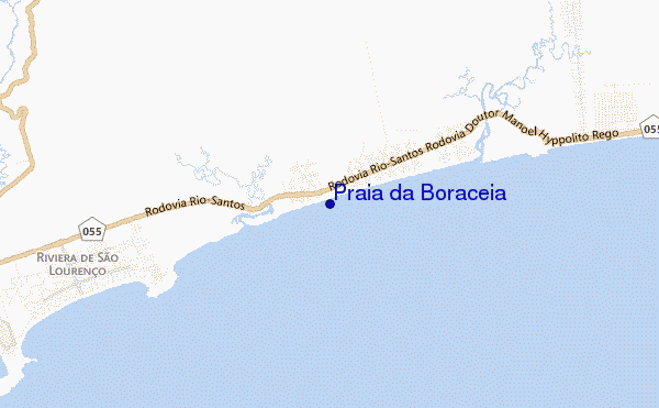 mapa de localização de Praia da Boraceia