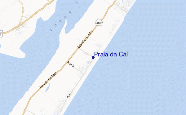 mapa de localização de Praia da Cal