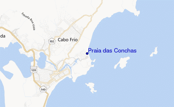 mapa de localização de Praia das Conchas