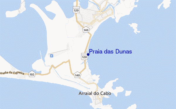 mapa de localização de Praia das Dunas