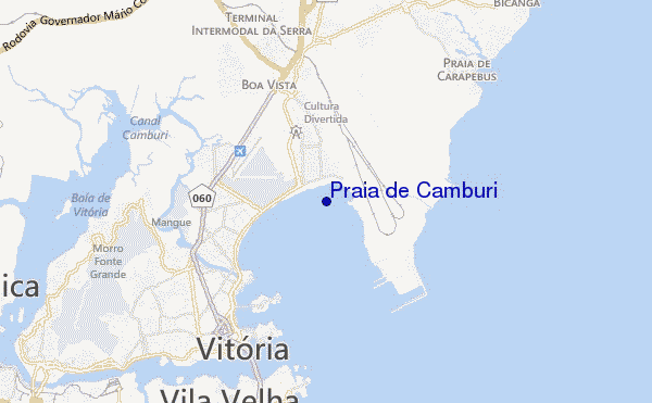 mapa de localização de Praia de Camburi