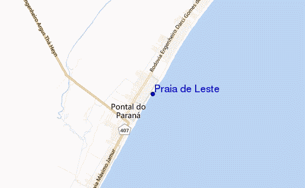 mapa de localização de Praia de Leste