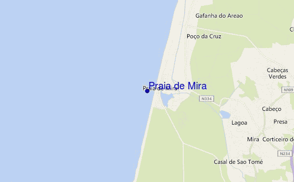 mapa de localização de Praia de Mira