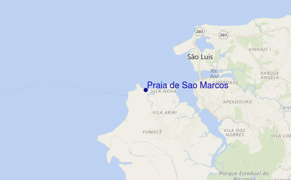 mapa de localização de Praia de Sao Marcos