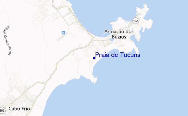 mapa de localização de Praia de Tucuns
