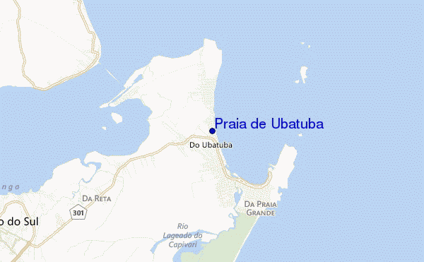 mapa de localização de Praia de Ubatuba