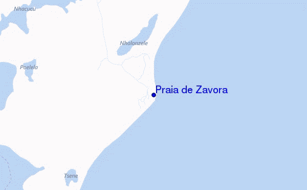mapa de localização de Praia de Zavora