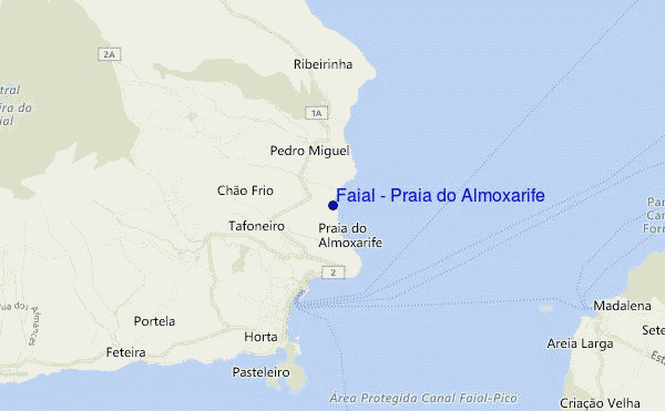 mapa de localização de Faial - Praia do Almoxarife