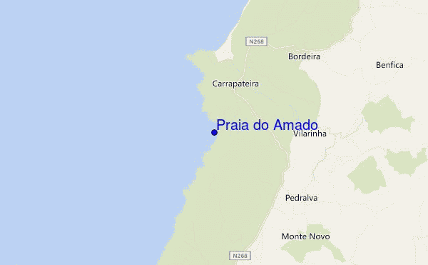 mapa de localização de Praia do Amado